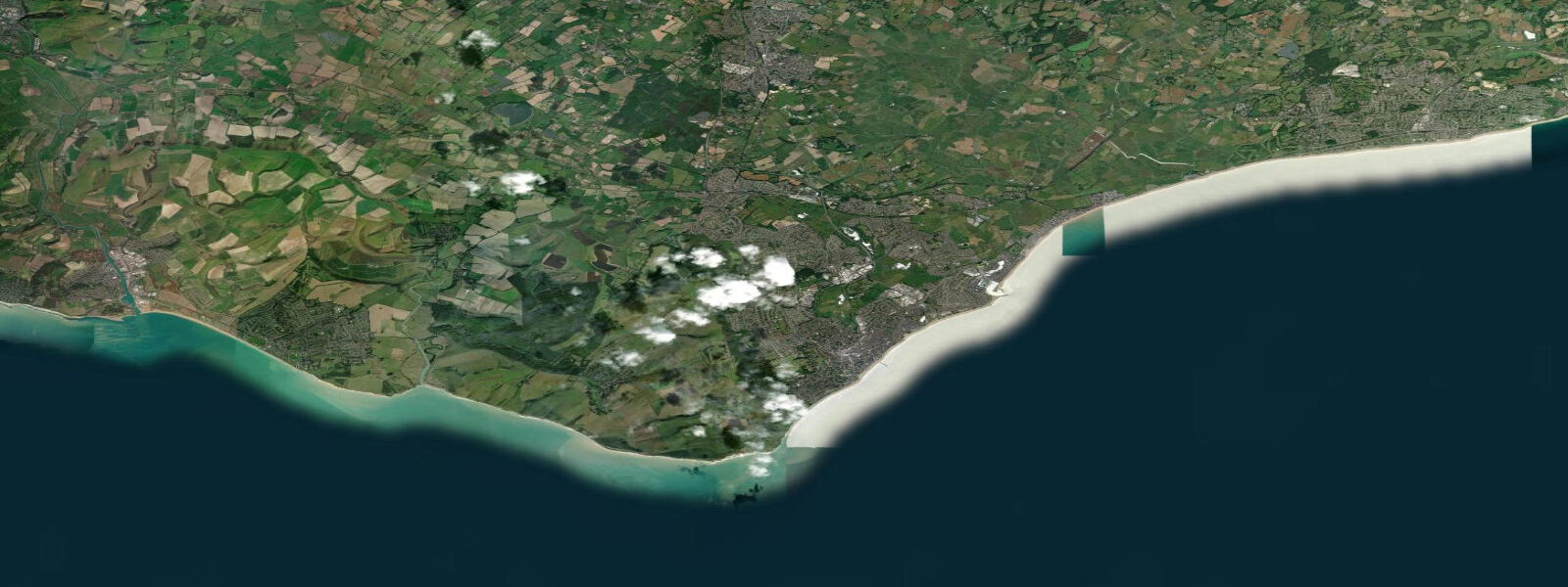 Satellite view of the coast near Eastbourne