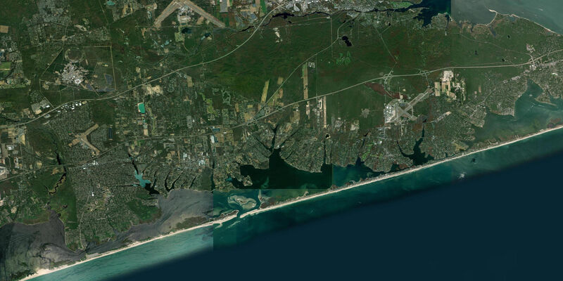 Satellite view of the coast near Eastport