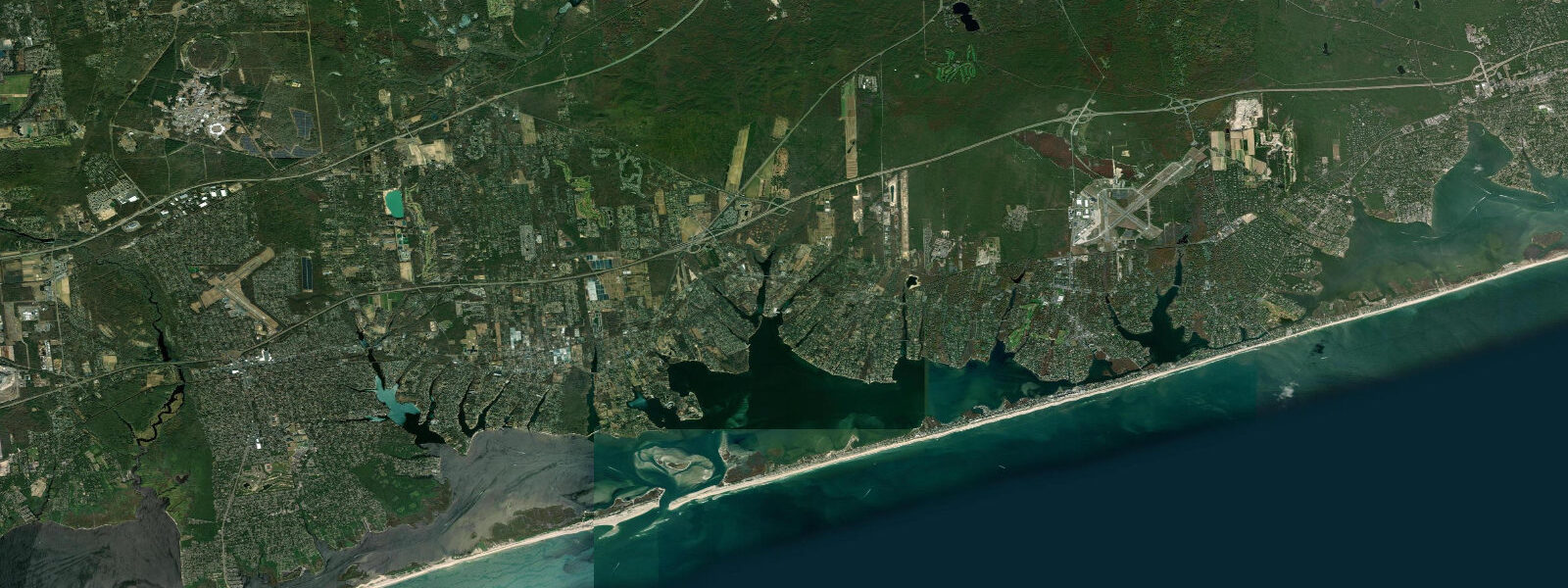 Satellite view of the coast near Eastport