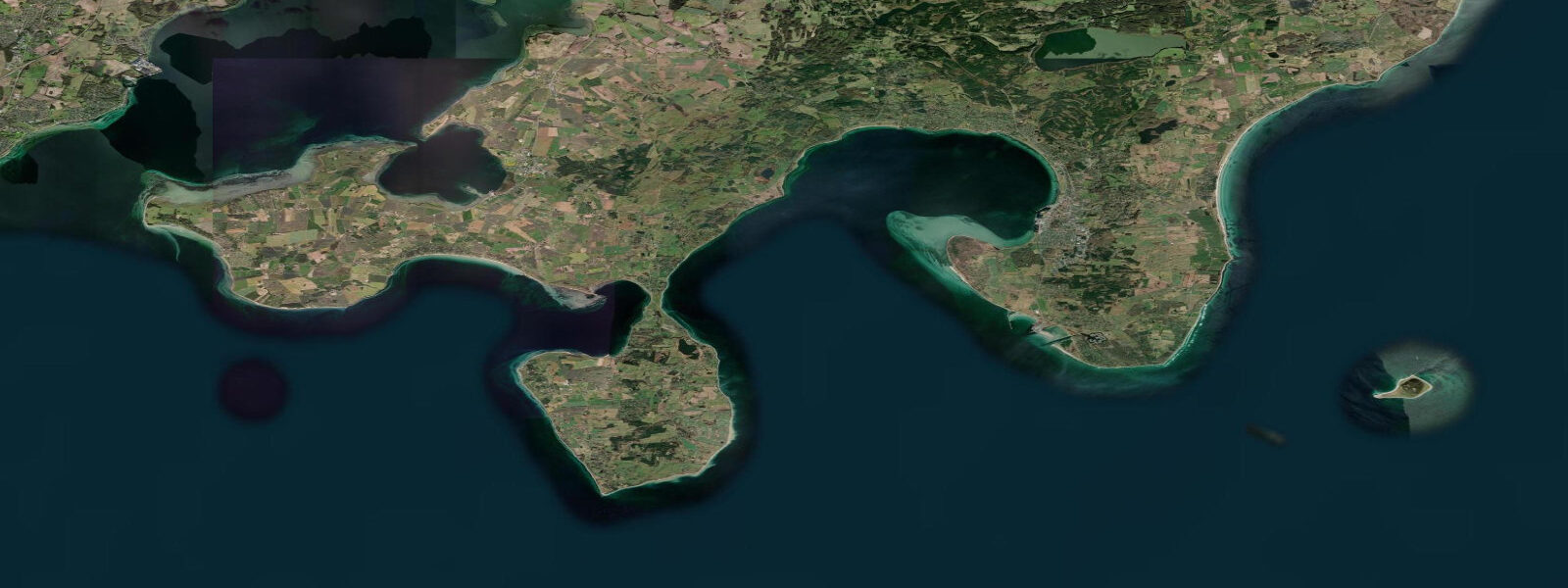 Satellite view of the coast near Ebeltoft