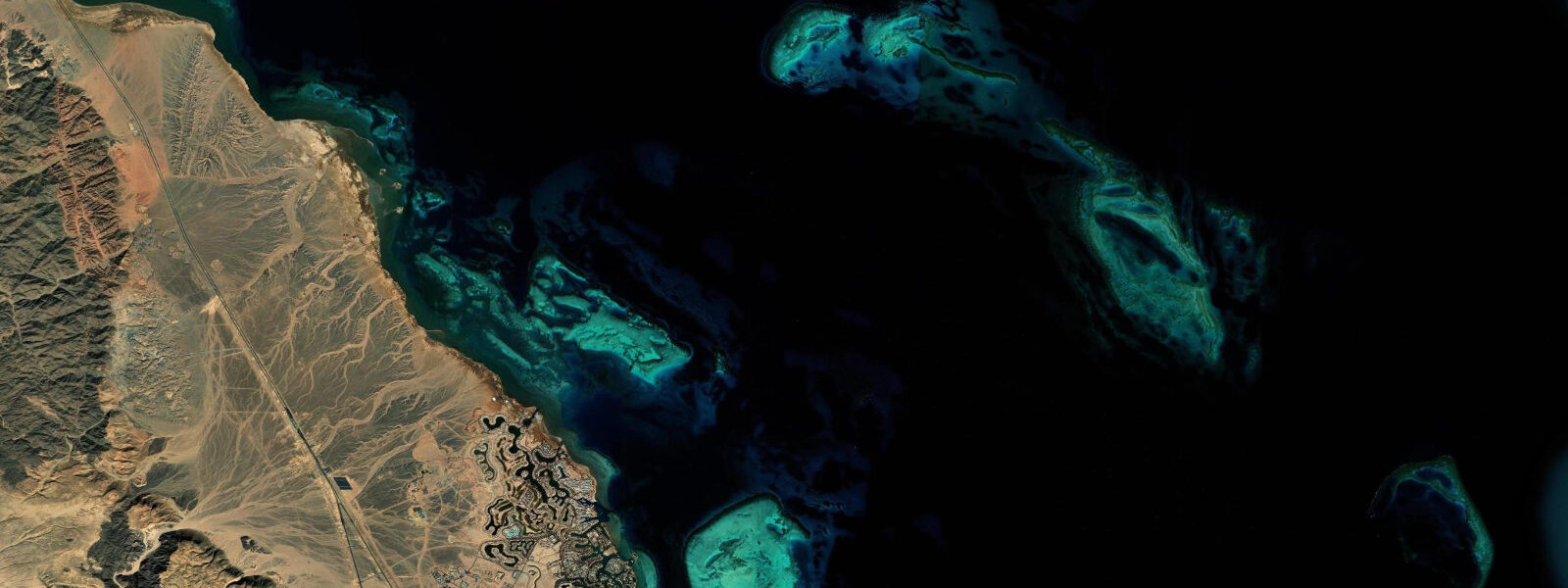 Satellite view of the coast near El Gouna, Red Sea