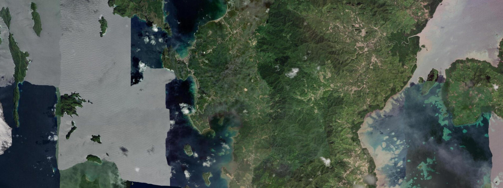 Satellite view of the coast near El Nido