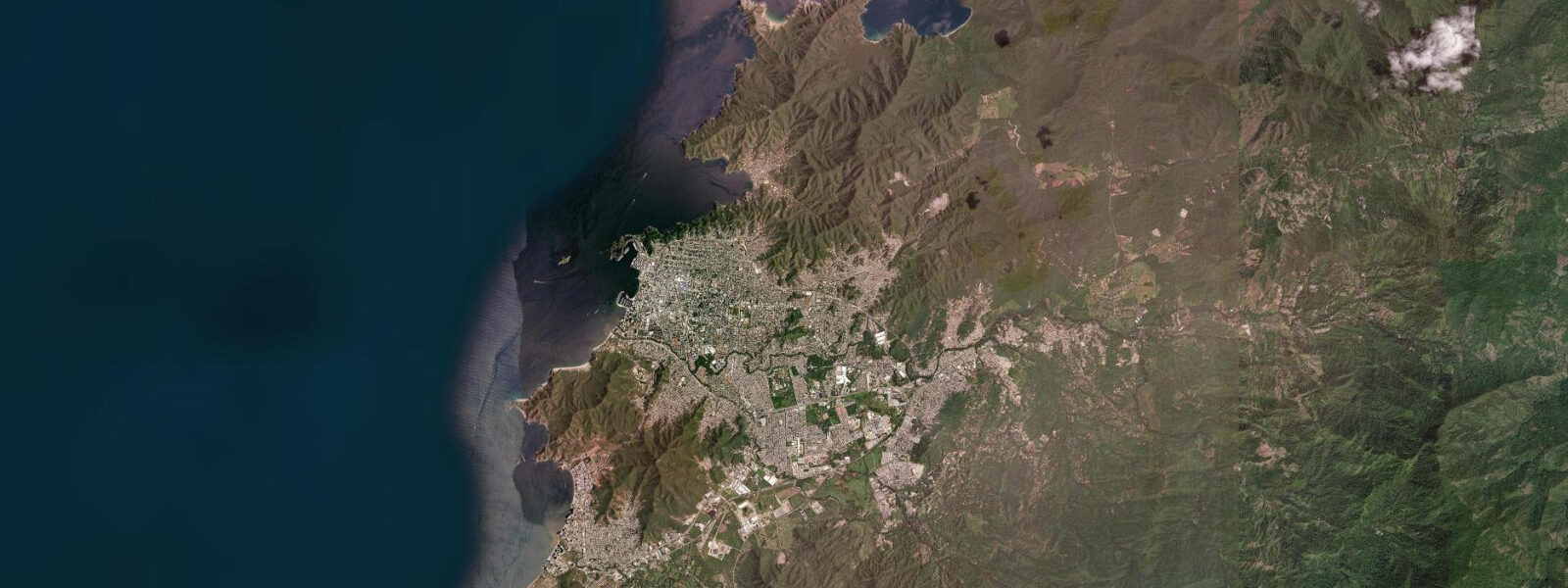 Satellite view of the coast near El Rodadero, Colombia