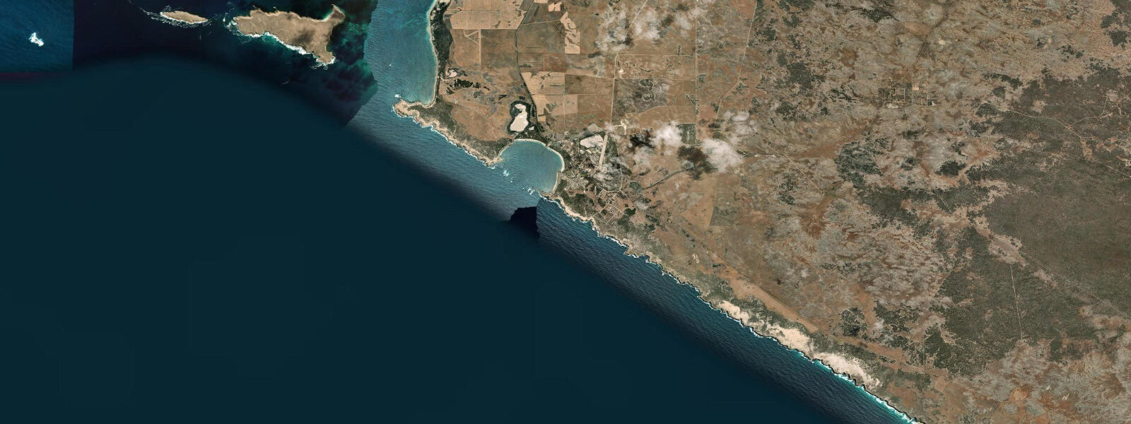 Satellite view of the coast near Elliston