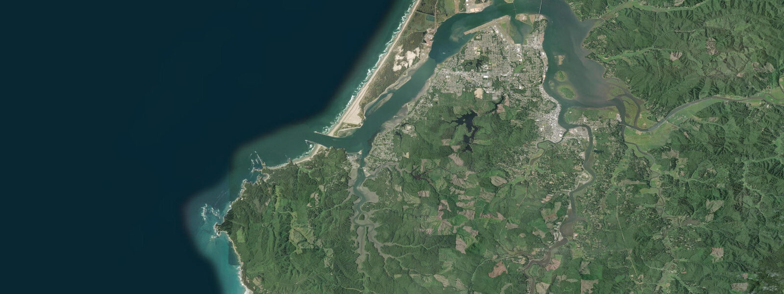 Satellite view of the coast near Empire