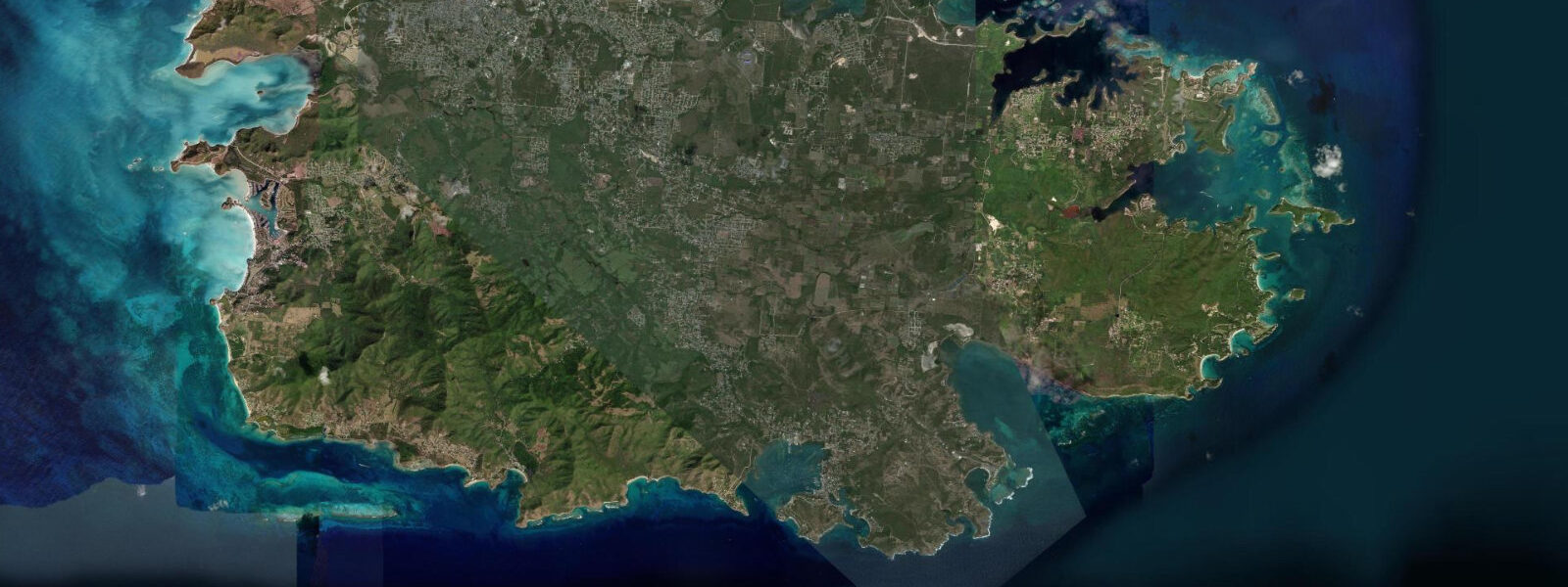 Satellite view of the coast near English Harbour