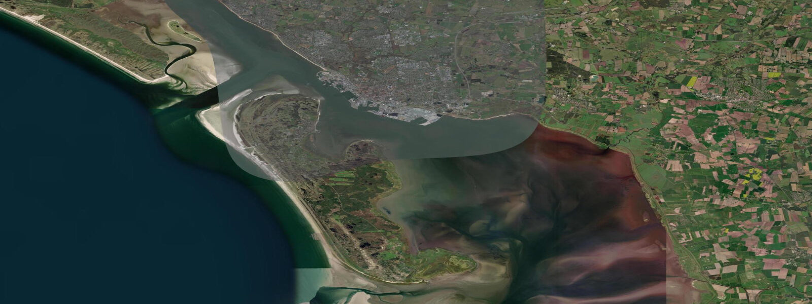 Satellite view of the coast near Esbjerg