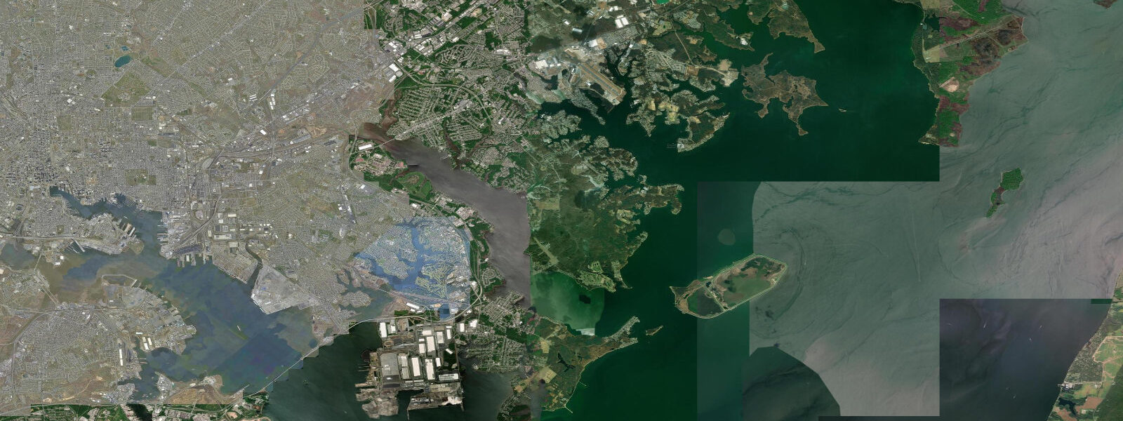 Satellite view of the coast near Essex