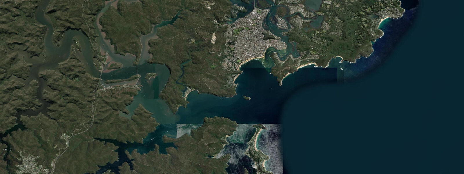 Satellite view of the coast near Ettalong