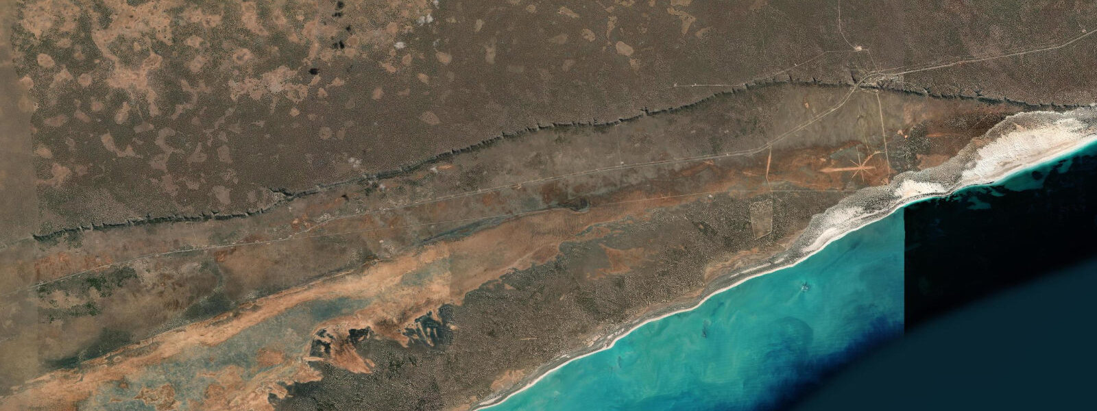 Satellite view of the coast near Eucla