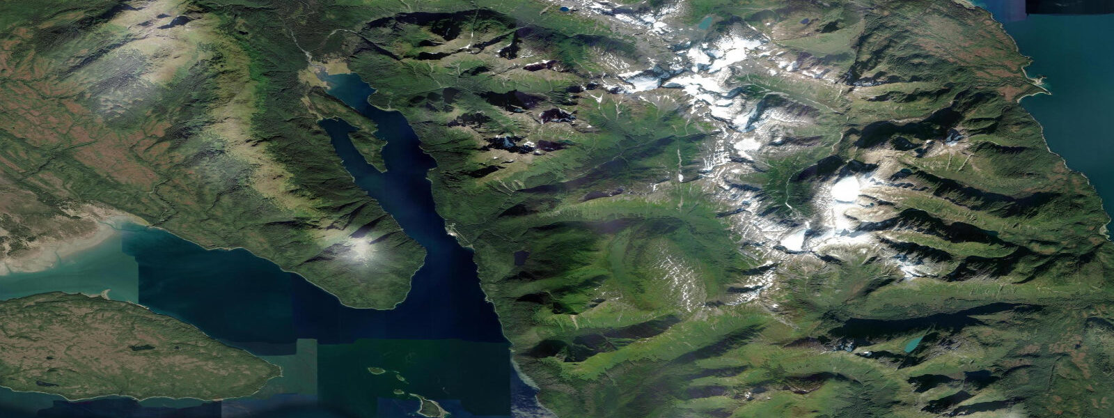 Satellite view of the coast near Excursion Inlet