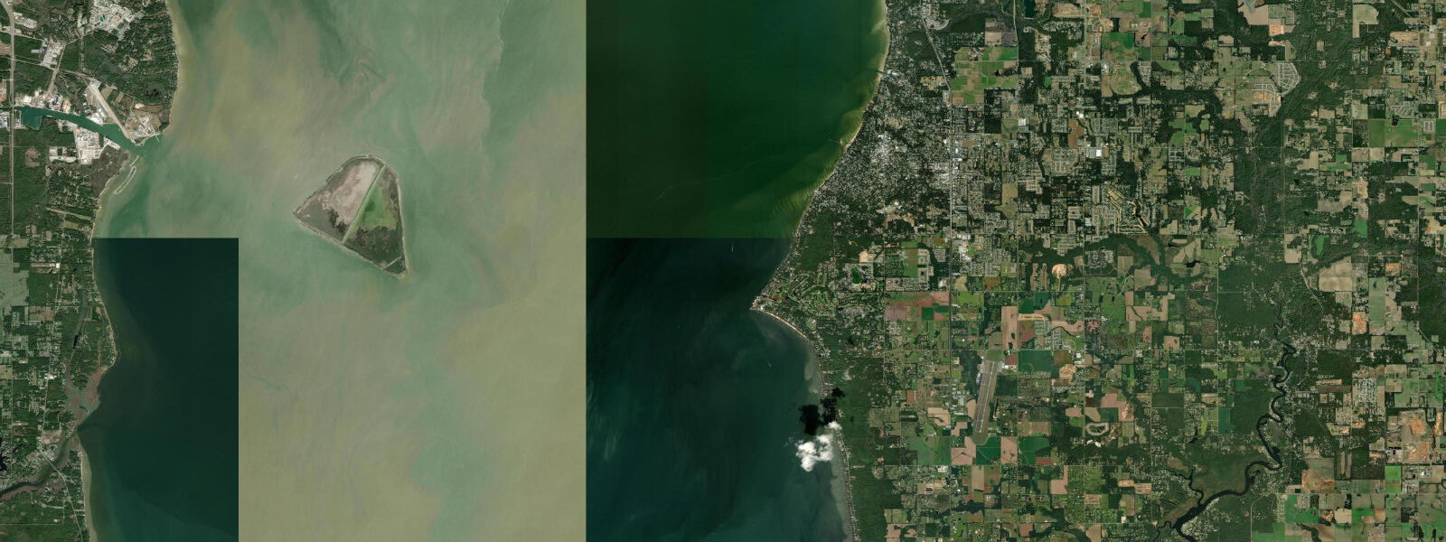Satellite view of the coast near Fairhope, AL