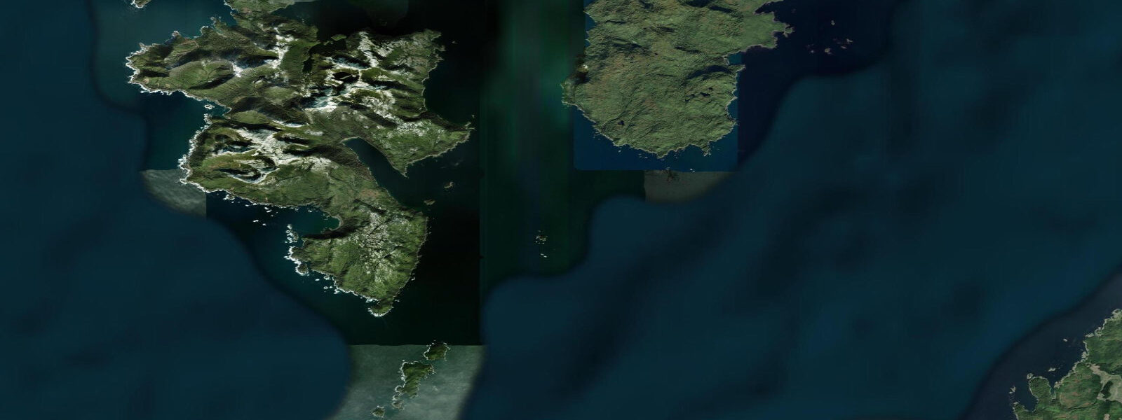 Satellite view of the coast near Fairway Island