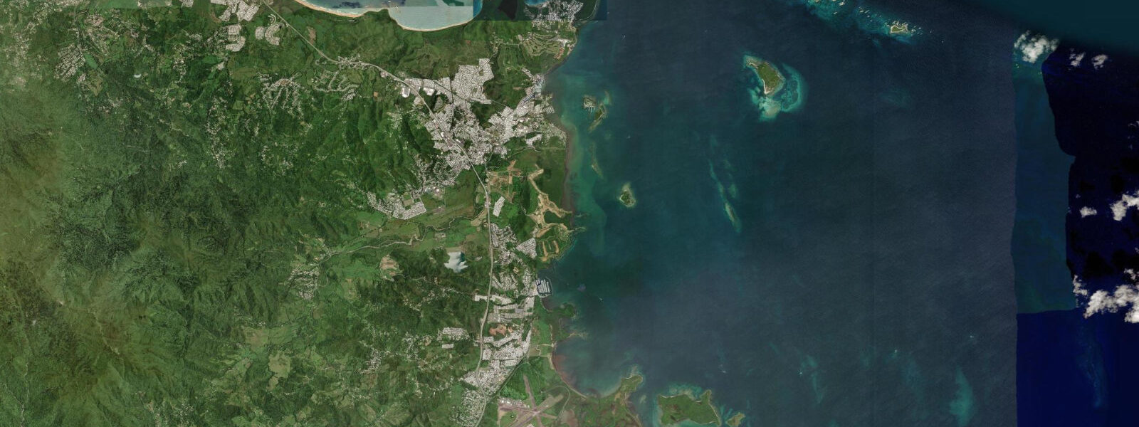 Satellite view of the coast near Fajardo, Puerto Rico