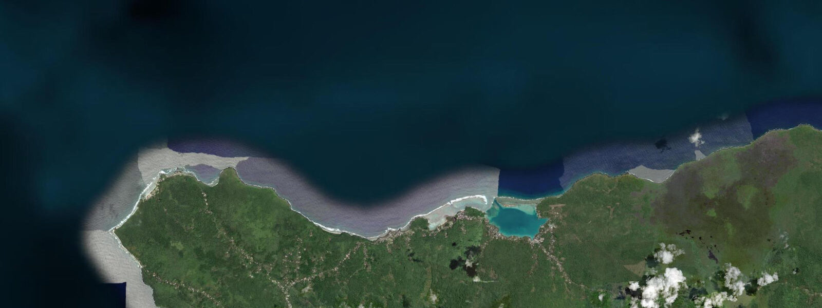 Satellite view of the coast near Falealupo