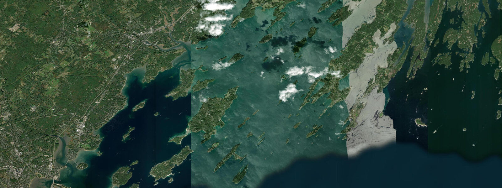 Satellite view of the coast near Falmouth Foreside