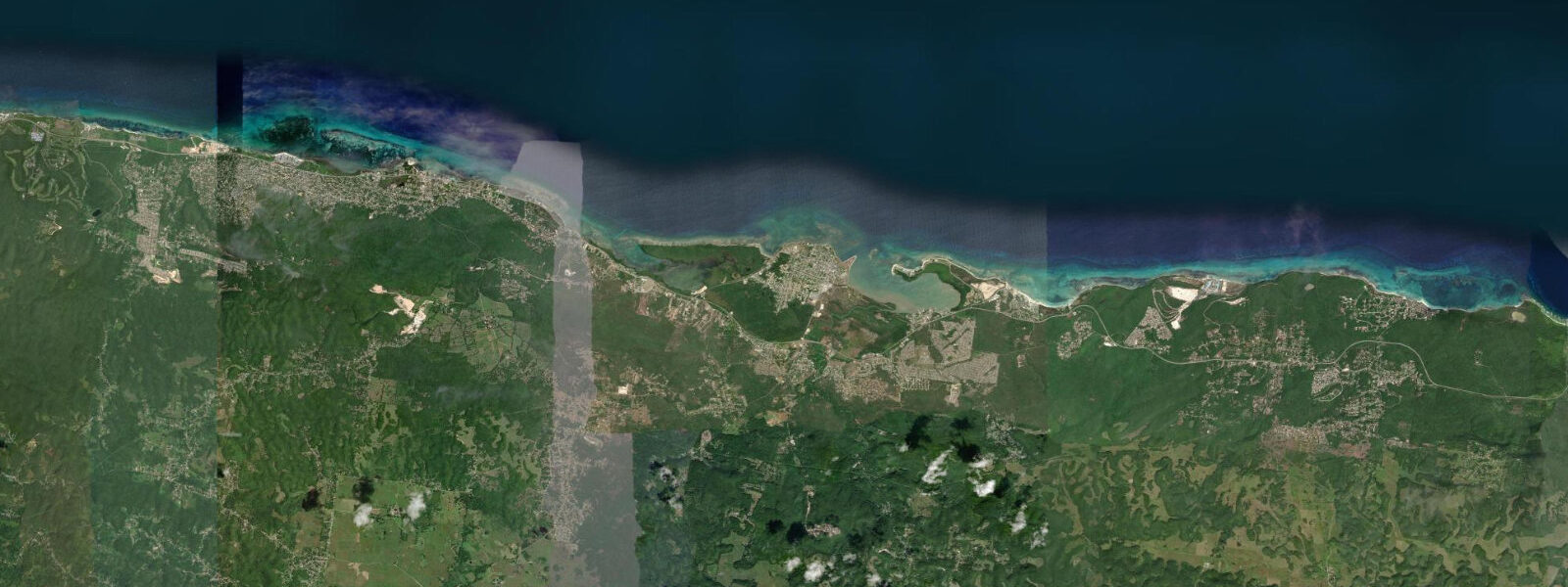 Satellite view of the coast near Falmouth