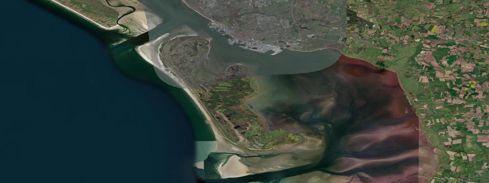 Satellite view of the coast near Fanø