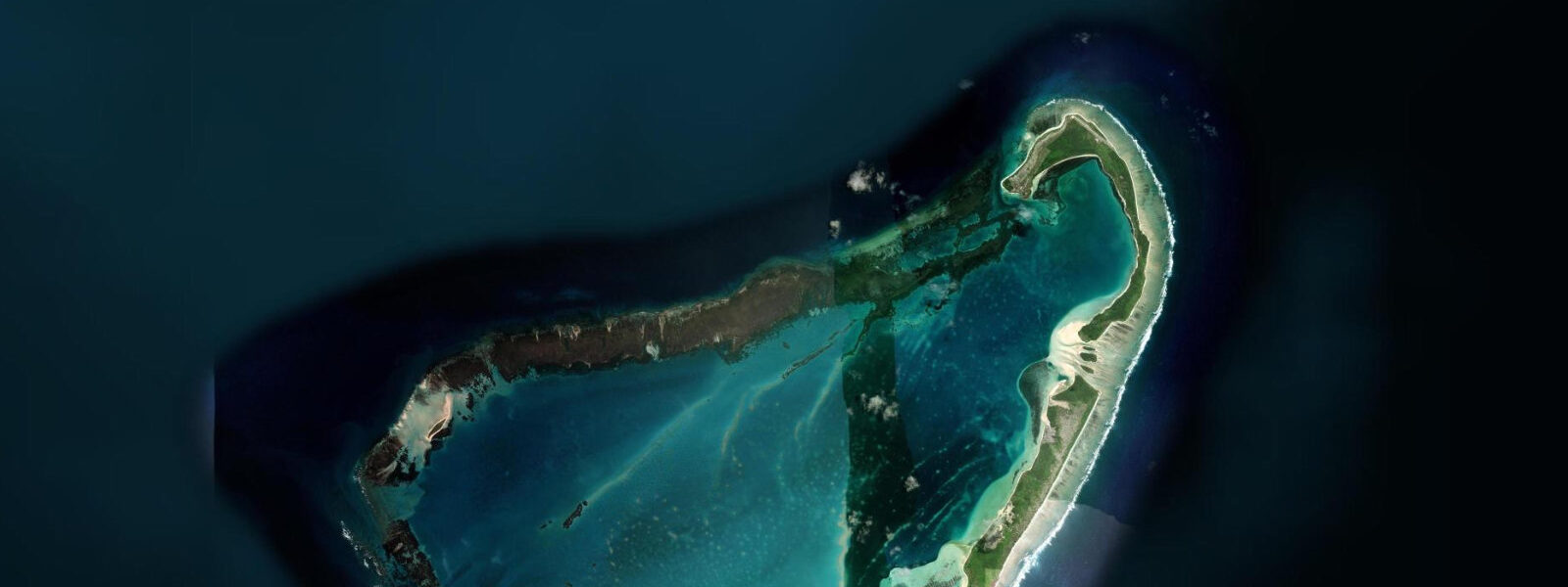 Satellite view of the coast near Farquhar Atoll