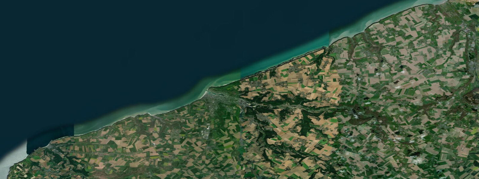 Satellite view of the coast near Fecamp