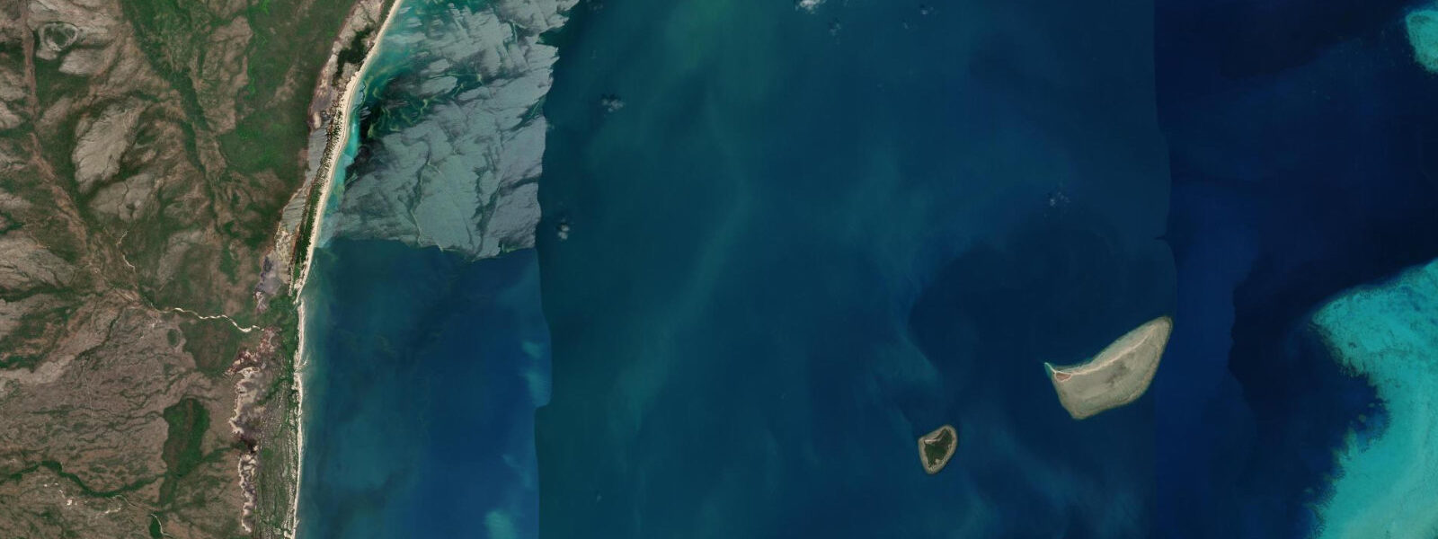 Satellite view of the coast near Fife Island