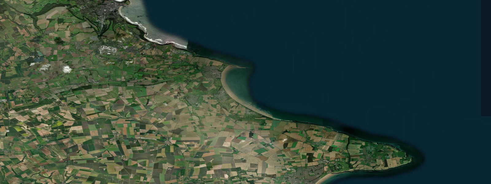 Satellite view of the coast near Filey