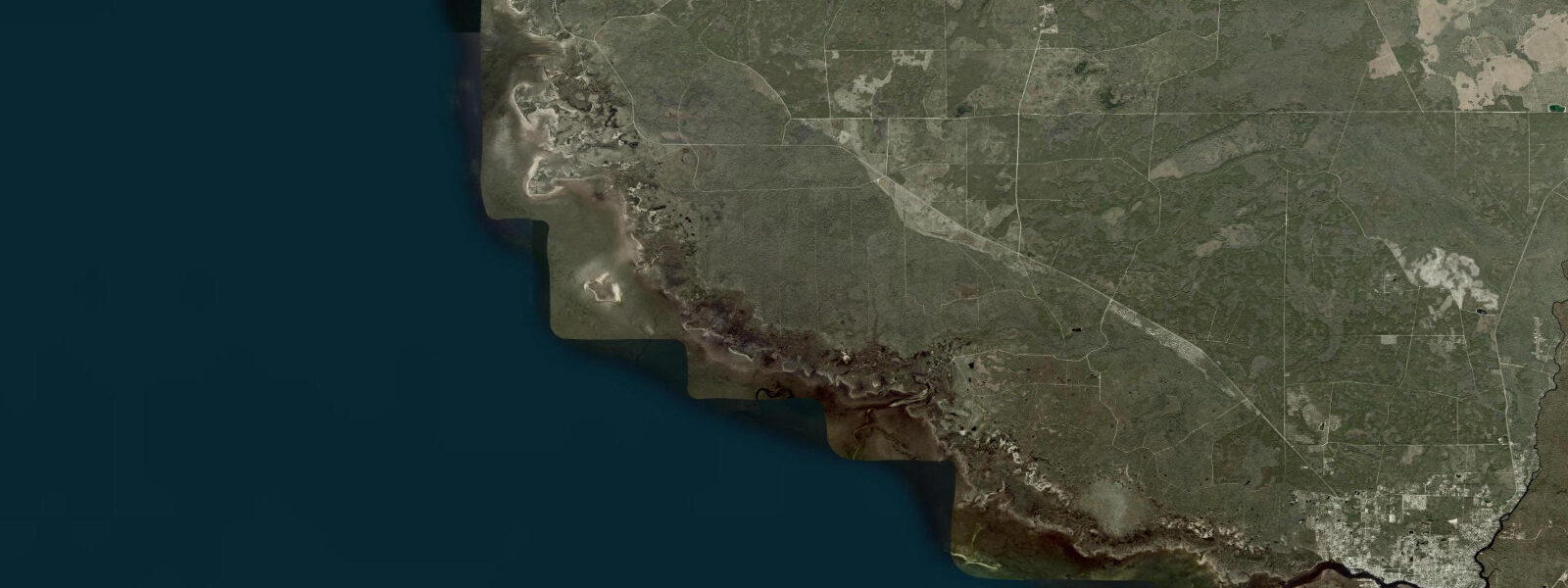 Satellite view of the coast near Fishermans Rest