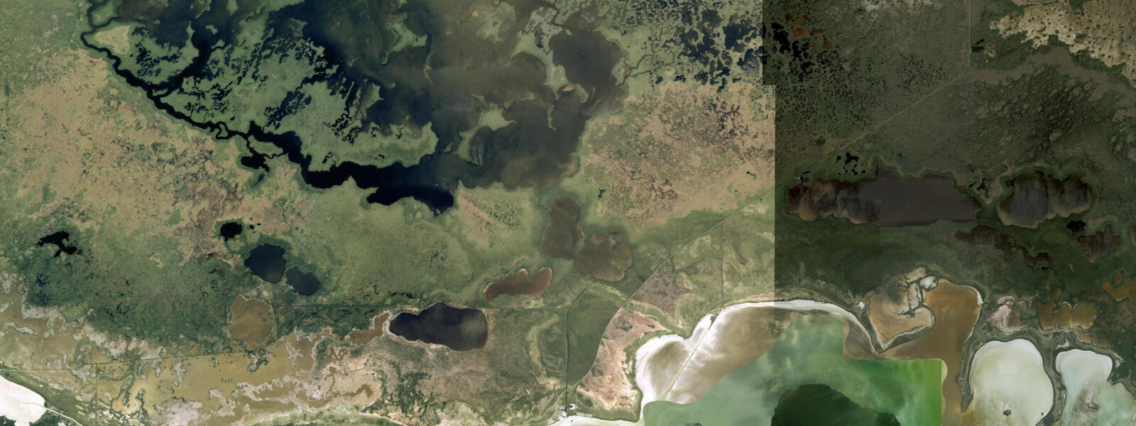Satellite view of the coast near Flamingo