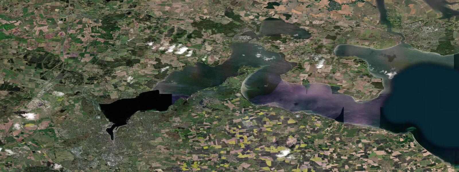 Satellite view of the coast near Flensburg