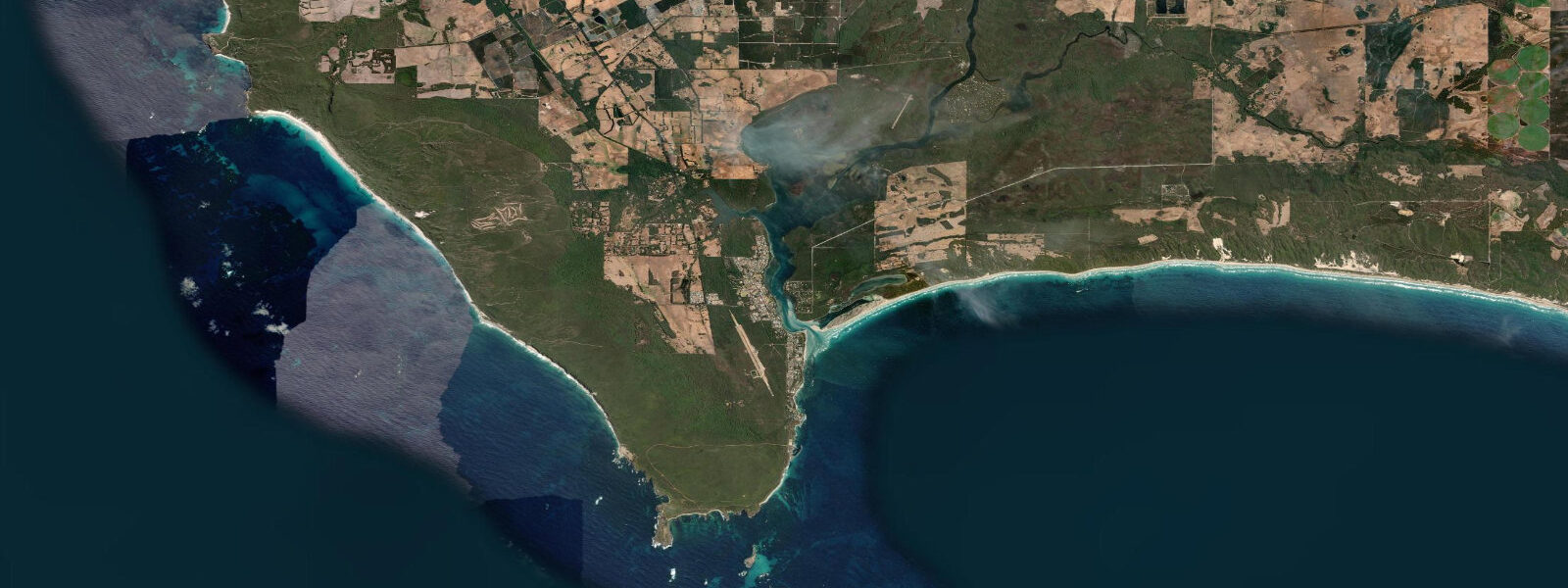 Satellite view of the coast near Flinders Bay