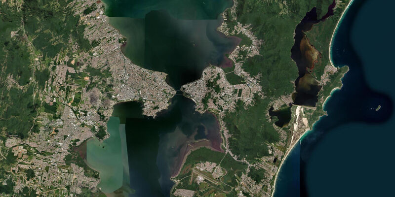 Satellite view of the coast near Florianópolis