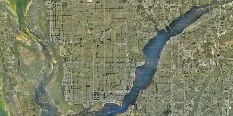Satellite view of the coast near Fort Myers