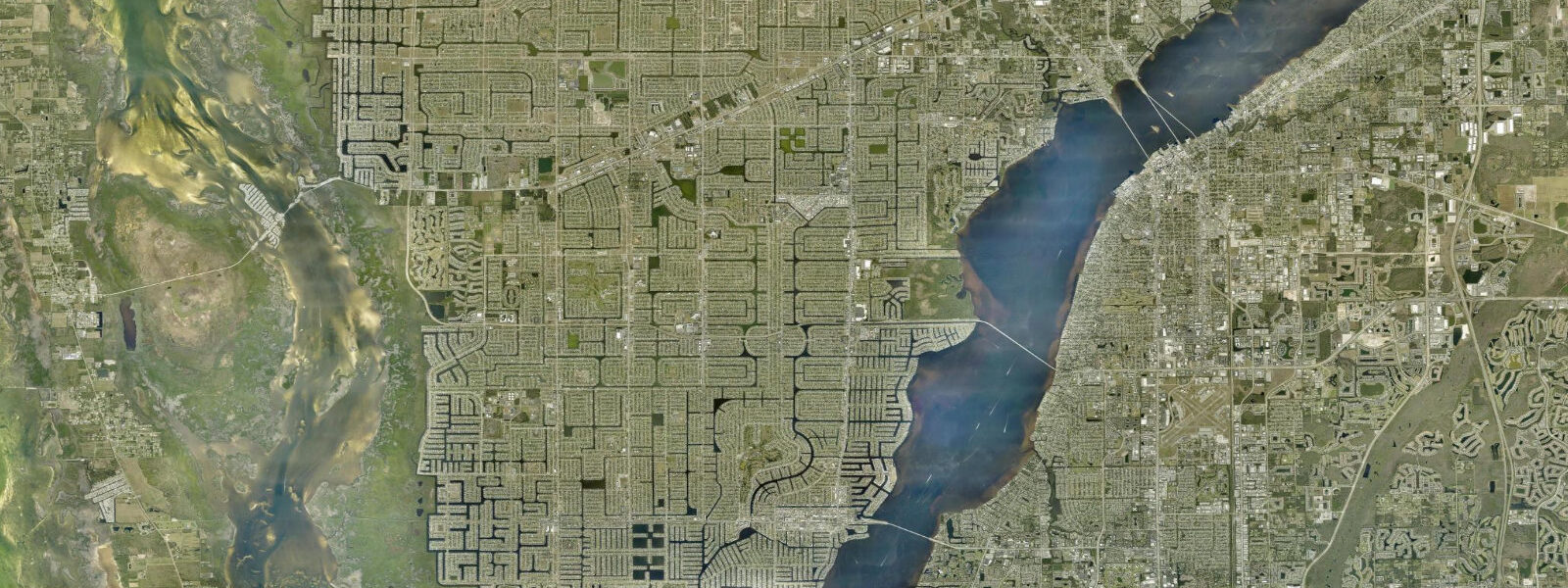 Satellite view of the coast near Fort Myers