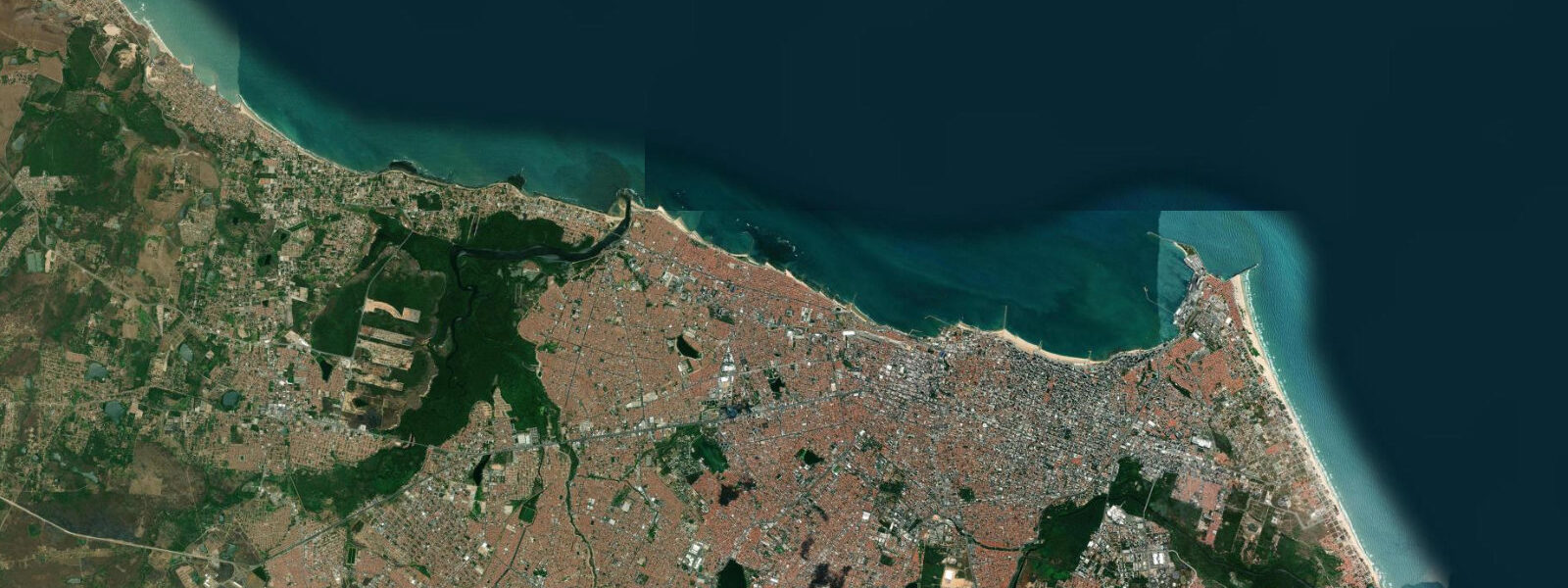 Satellite view of the coast near Fortaleza