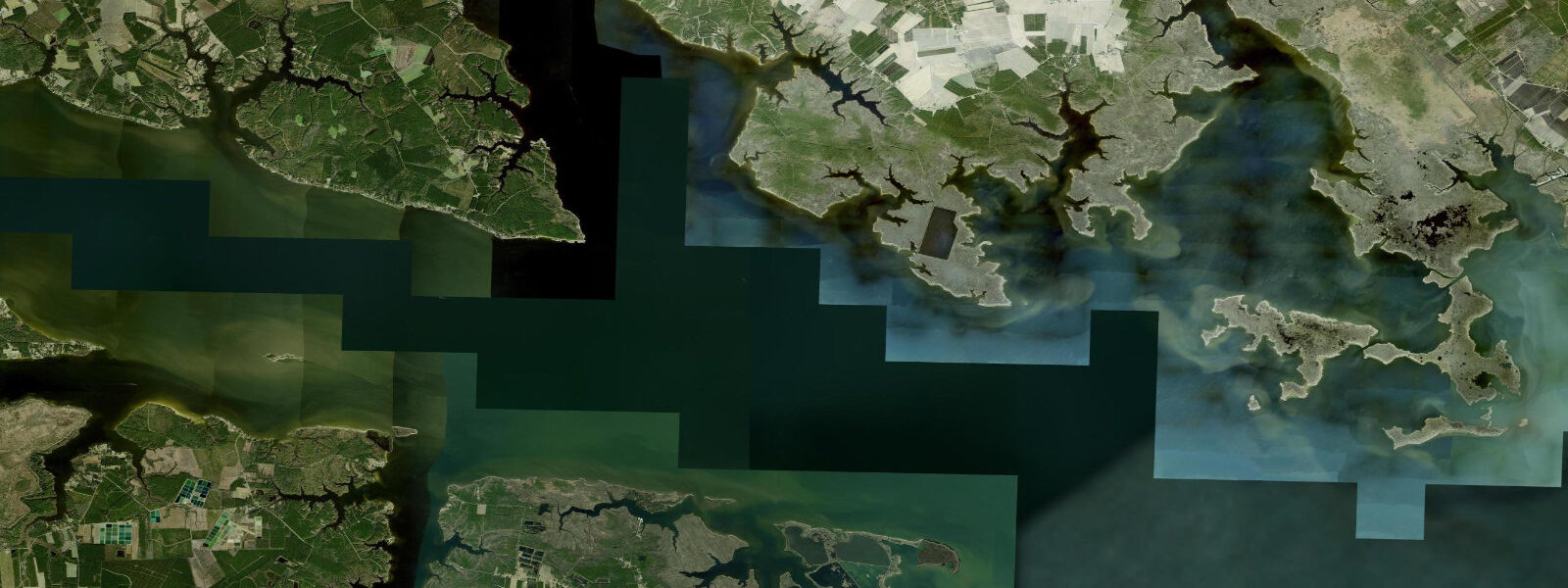 Satellite view of the coast near Fortescue Creek