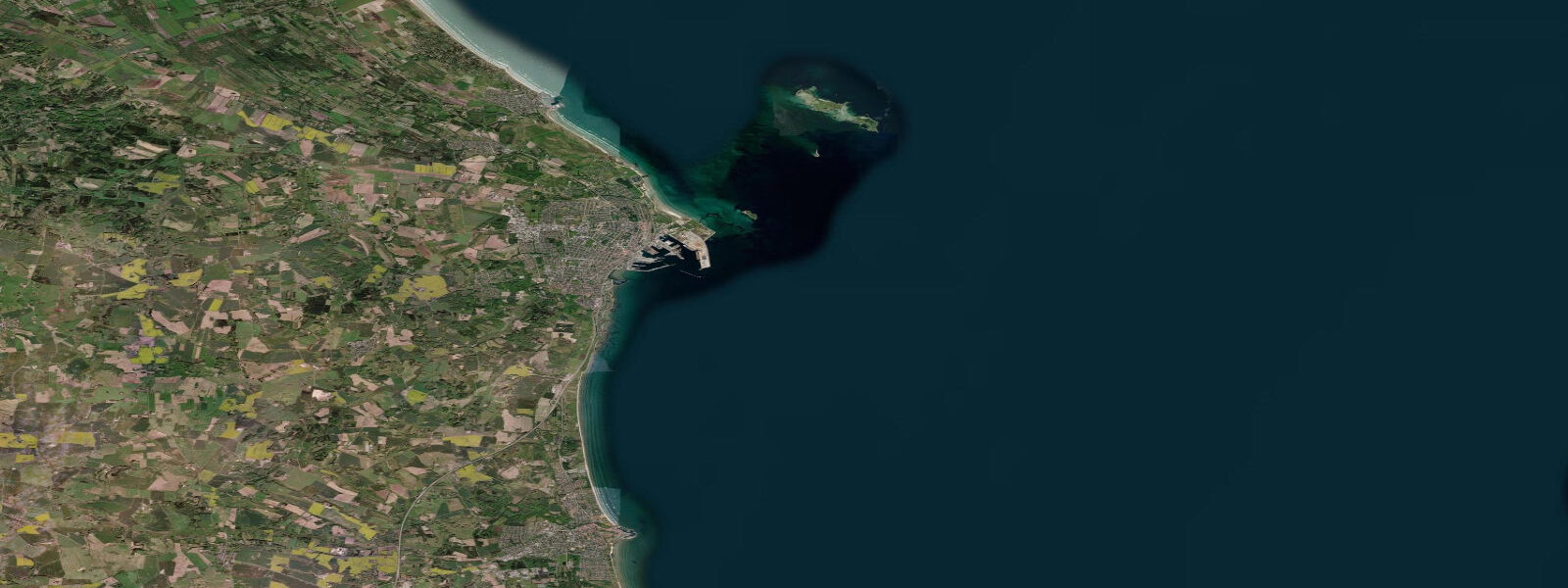 Satellite view of the coast near Frederikshavn