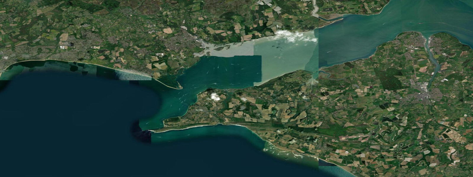 Satellite view of the coast near Freshwater Bay