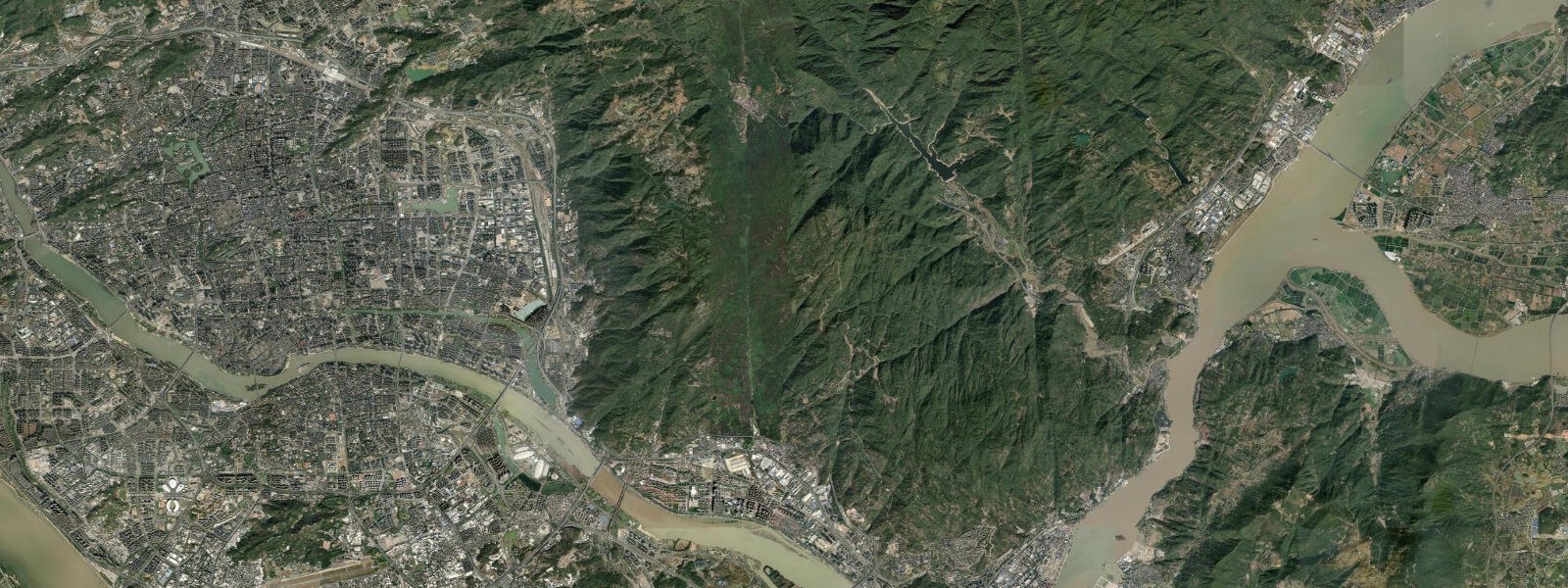 Satellite view of the coast near Fuzhou
