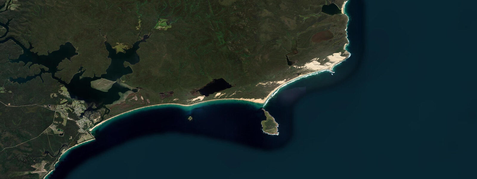Satellite view of the coast near Gabo Island