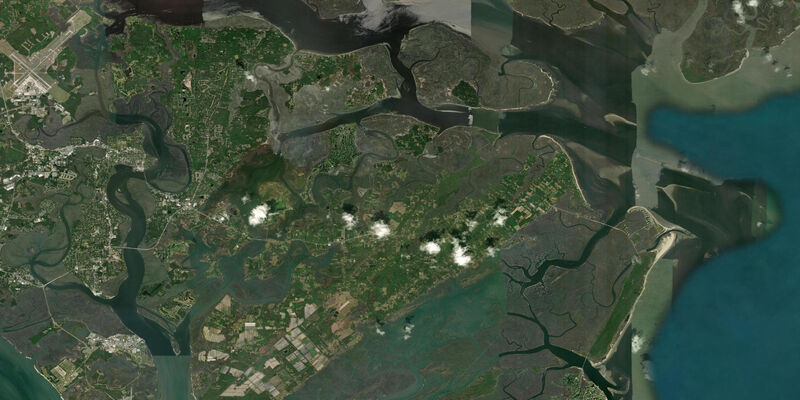Satellite view of the coast near Garnet Point