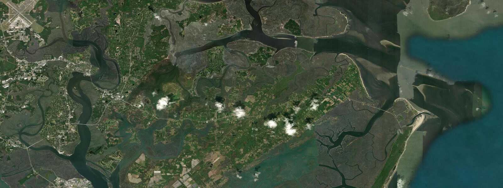 Satellite view of the coast near Garnet Point