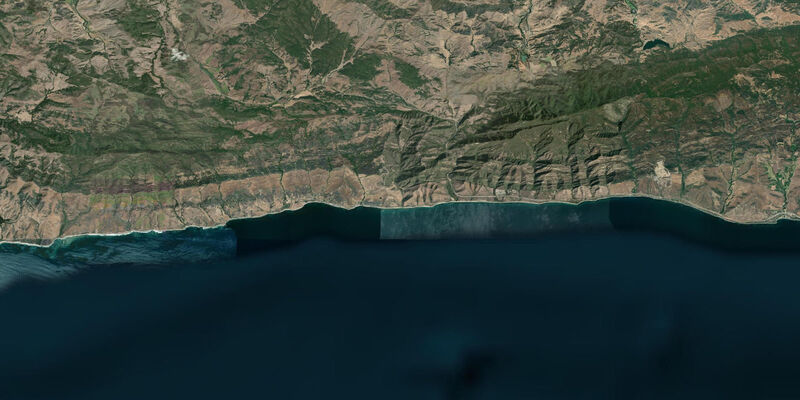 Satellite view of the coast near Gaviota