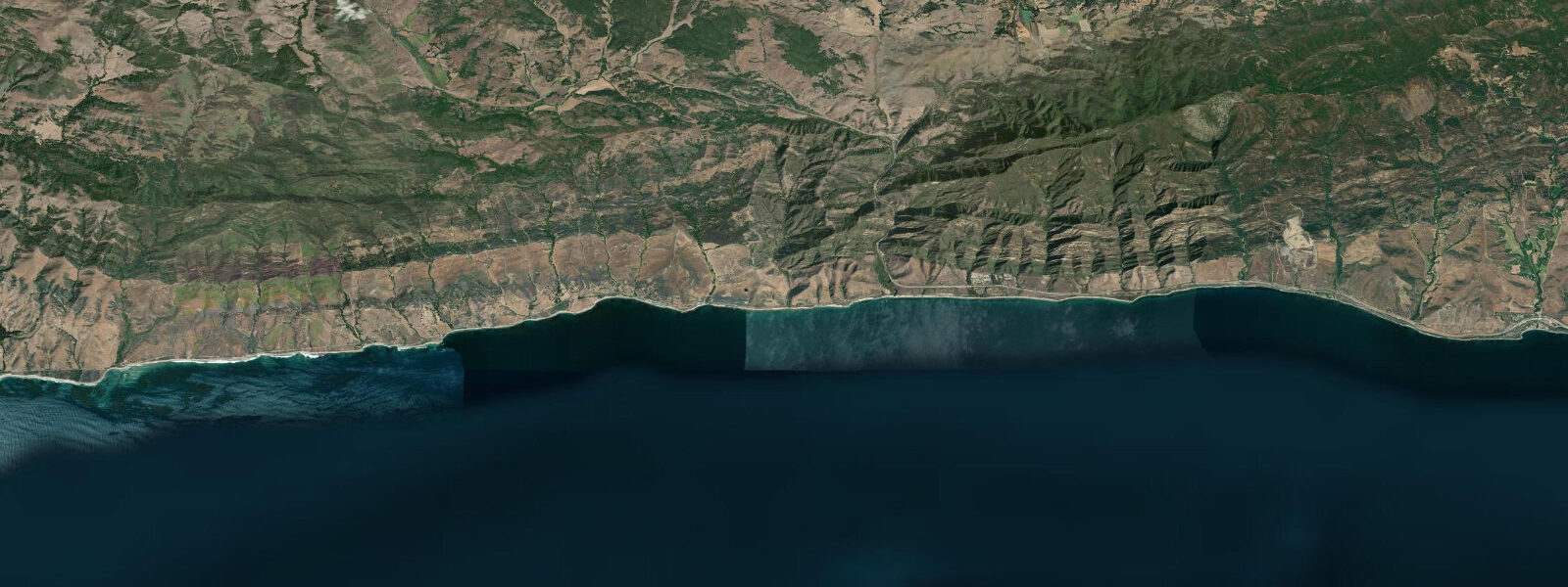 Satellite view of the coast near Gaviota