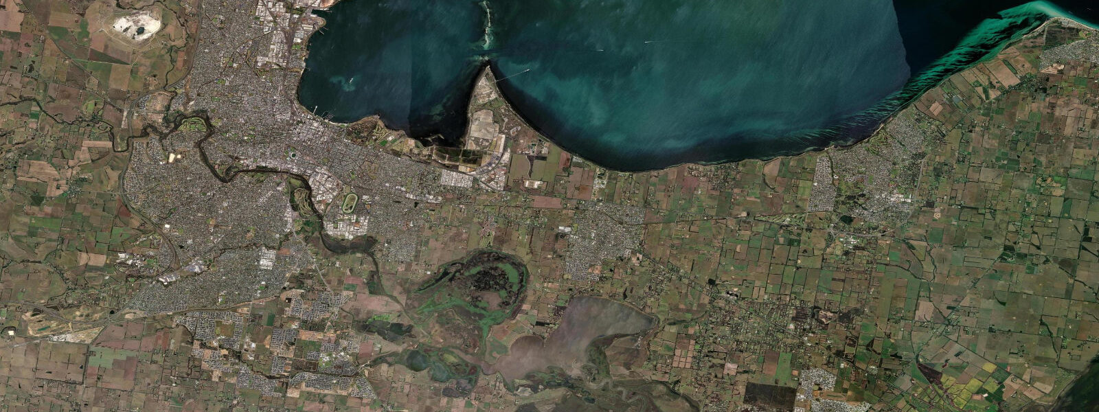 Satellite view of the coast near Geelong