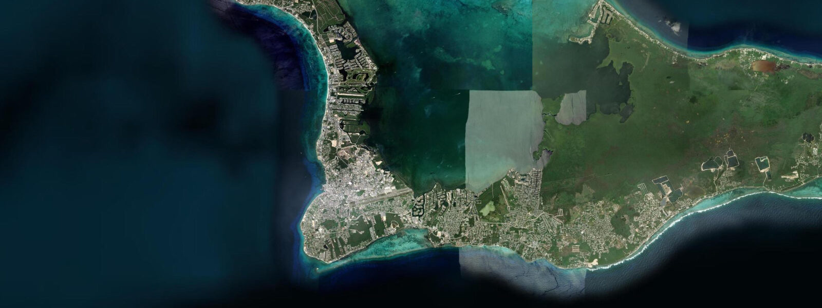 Satellite view of the coast near George Town, Grand Cayman