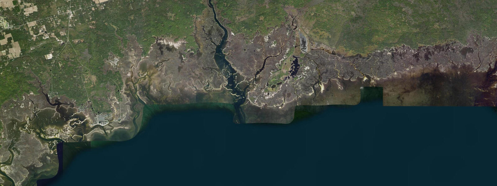 Satellite view of the coast near Gibbs Island