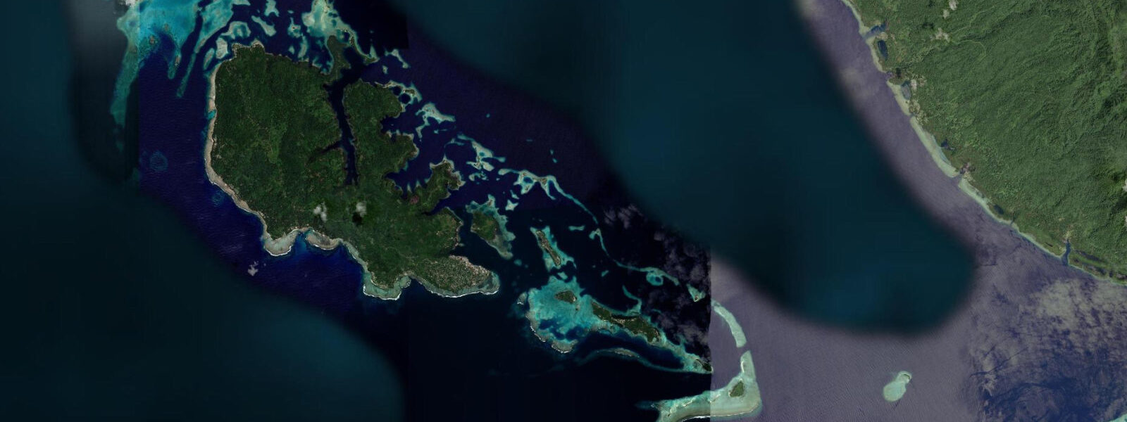 Satellite view of the coast near Gizo