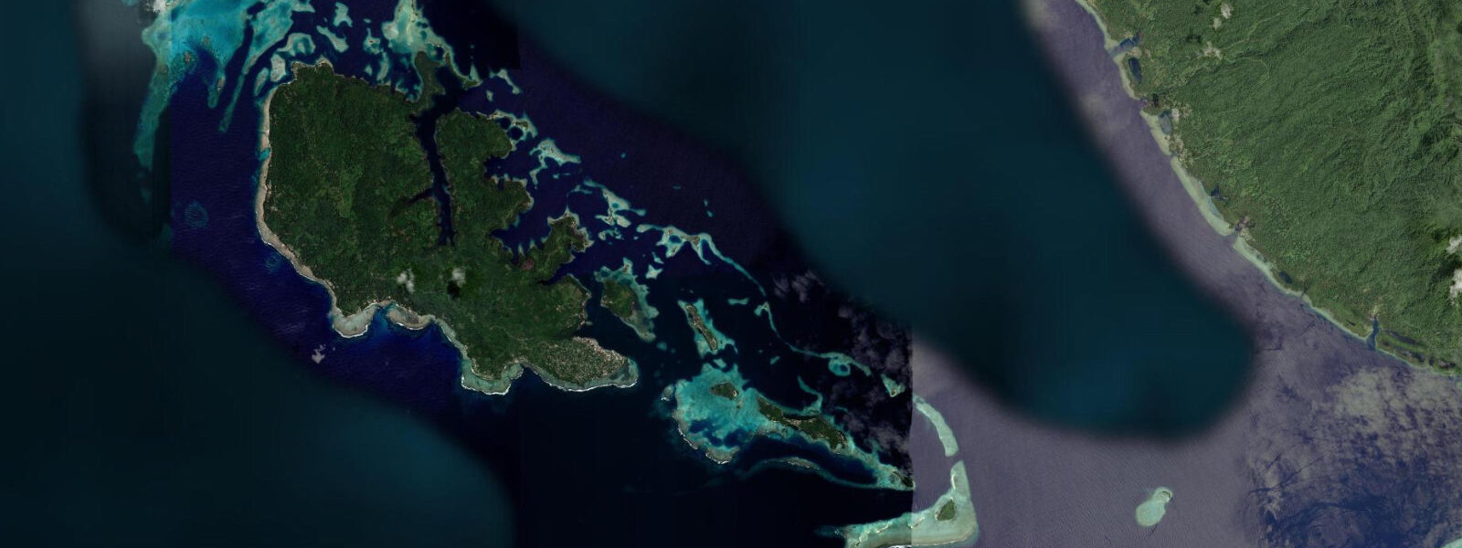 Satellite view of the coast near Gizo