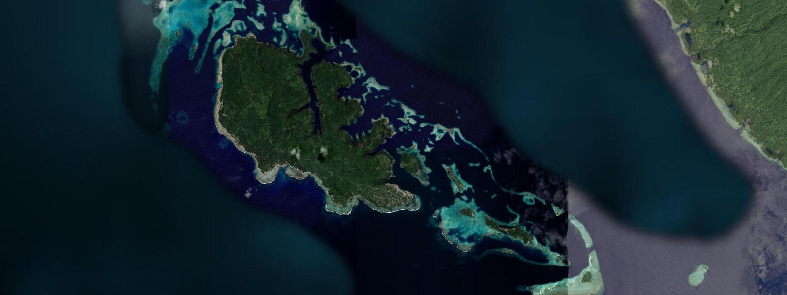 Satellite view of the coast near Gizo, Solomon Islands