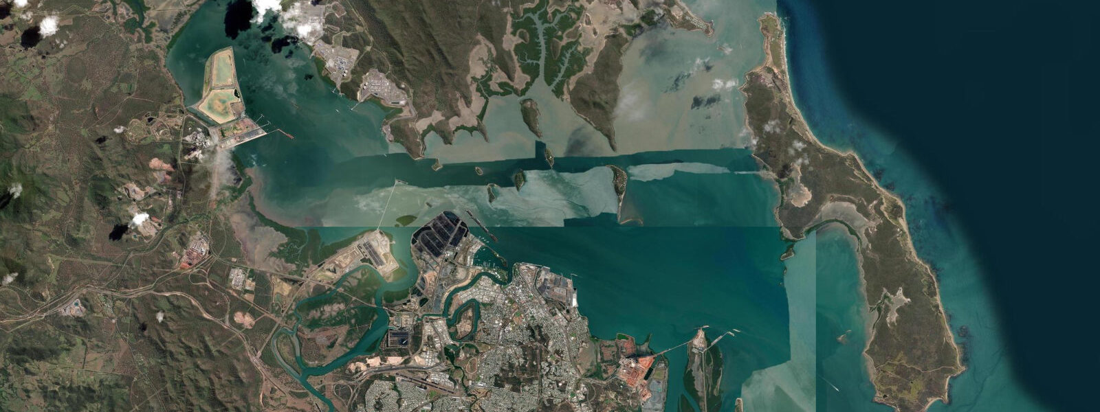 Satellite view of the coast near Gladstone